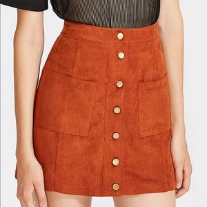 JOA Faux Suede Mini Skirt